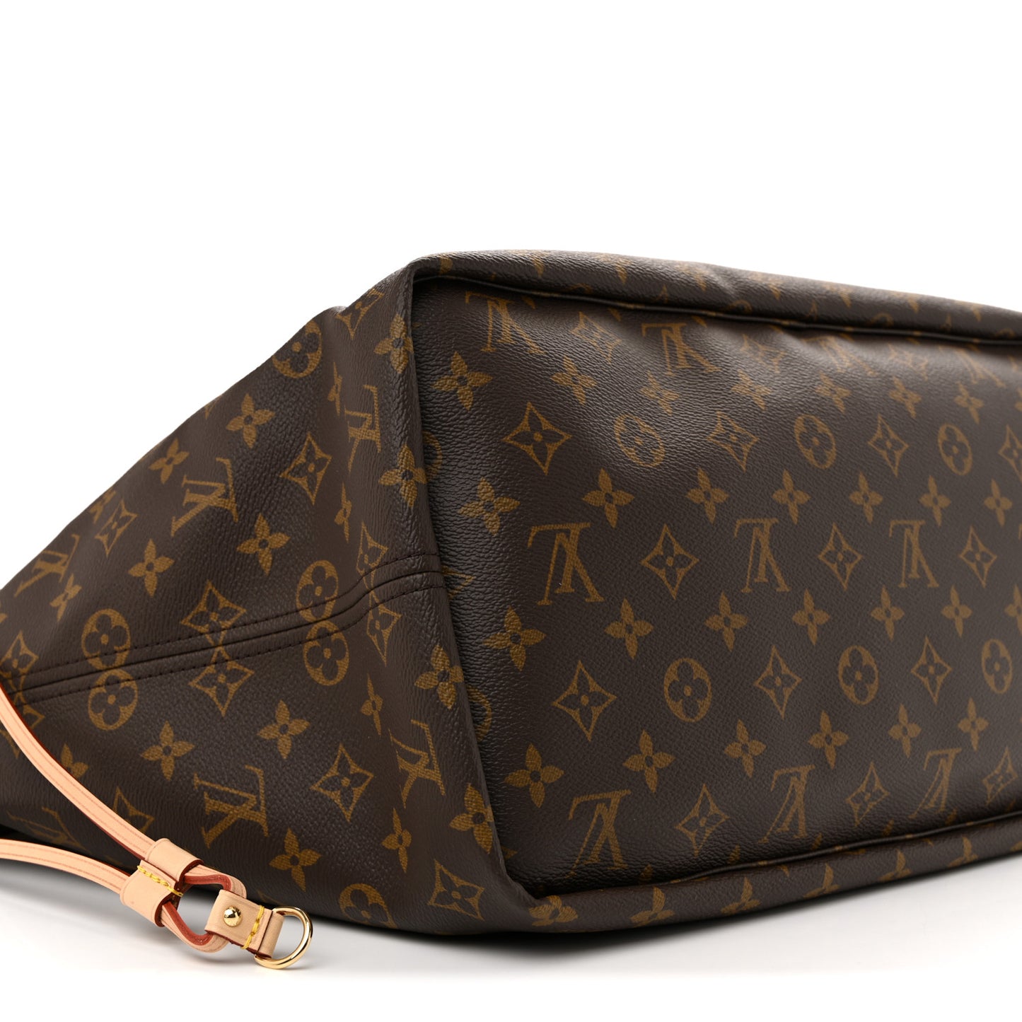 Monogram Stamped Inside Out Neverfull Bandouliere GM Beige