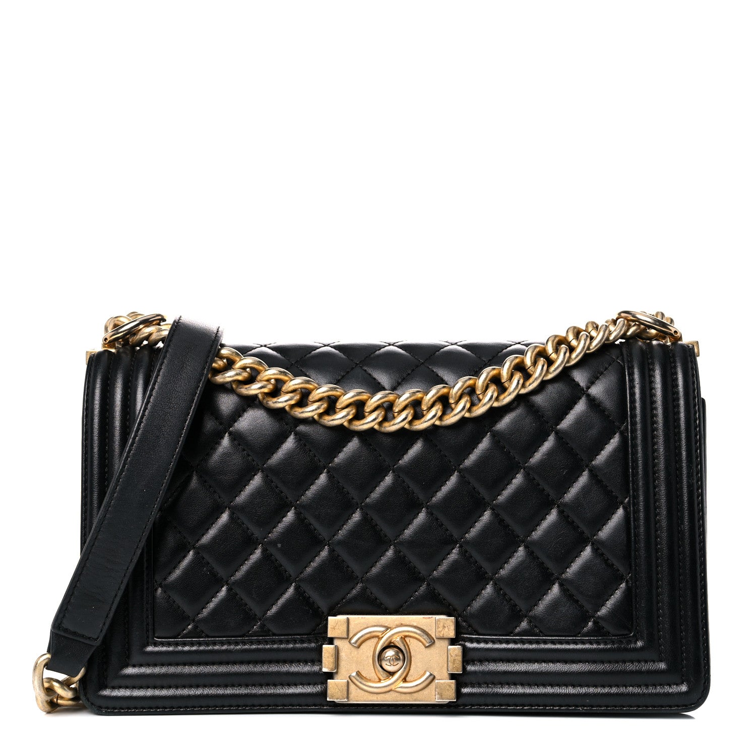 Chanel Lambskin Quilted Medium Boy Flap Black 1 of 29