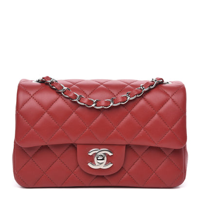 Chanel Lambskin Quilted Mini Rectangular Flap Red 1 of 12