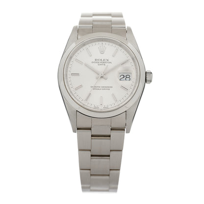 Rolex Stainless Steel 34mm Oyster Perpertual Date Watch Silver 15200 1 of 4