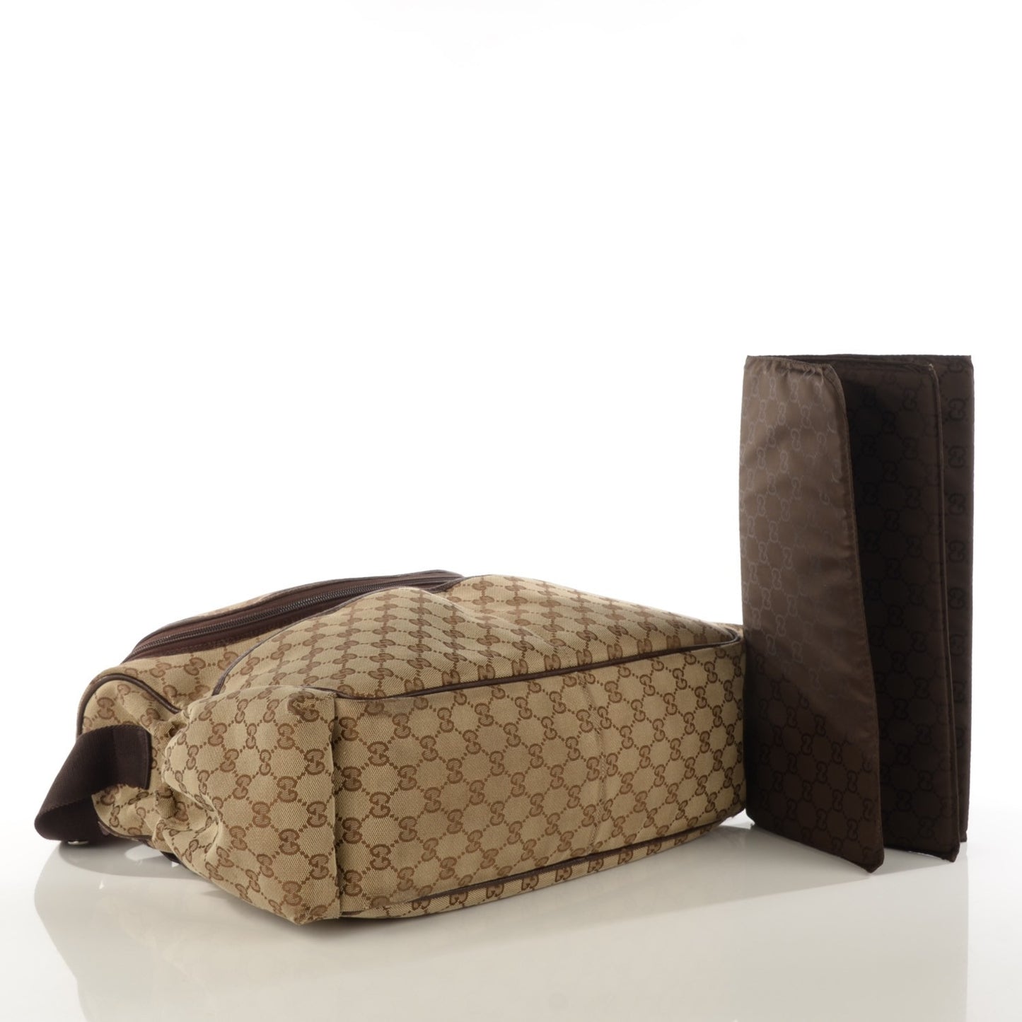 Monogram Natural Pigskin Large Diaper Bag Beige Ebony Cocoa Dark Chocolate
