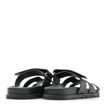 Hermes Calfskin Womens Chypre Sandals 35 Black 4 of 9