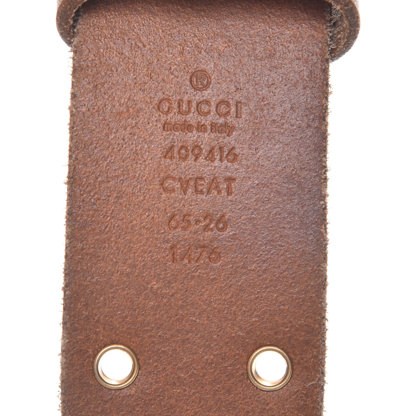 Faded Calfskin Grommet Double G 40mm Belt 65 26 Cuir