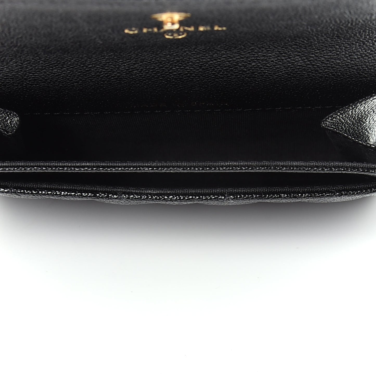Caviar Quilted Boy Flap Card Holder Black