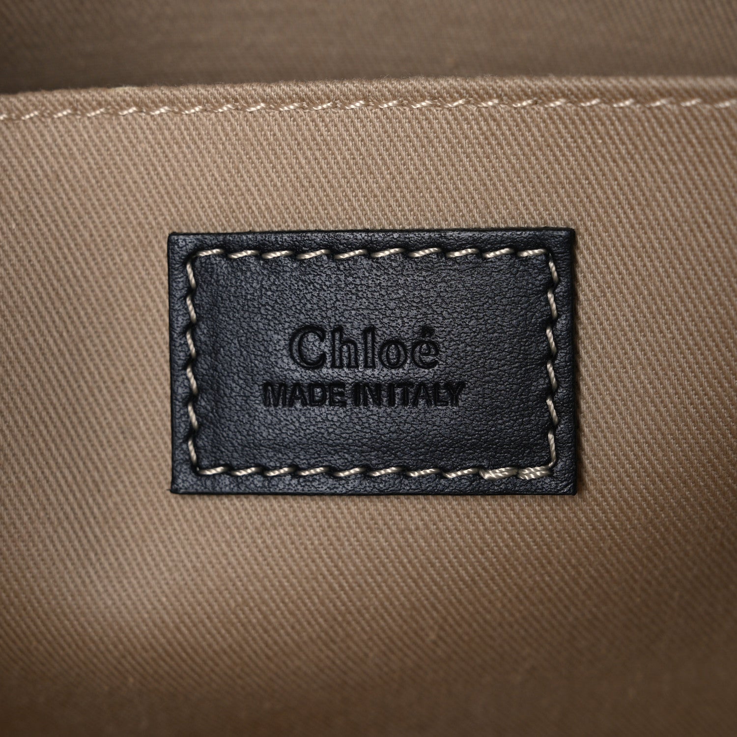 Chloe Cotton Calfskin Large Woody Ribbon Tote White Blue 6 of 10