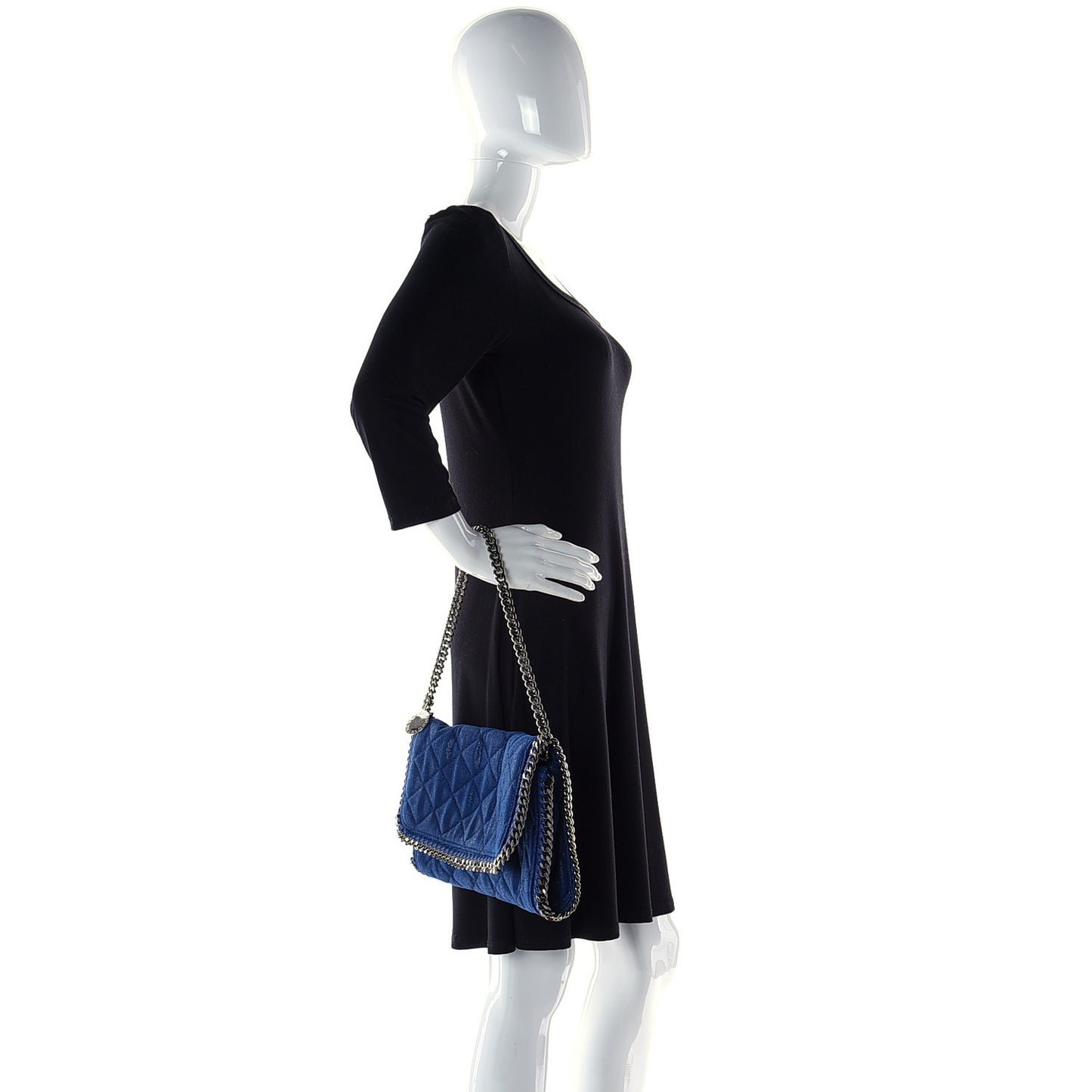 Shaggy Deer Quilted Falabella Clutch Blue