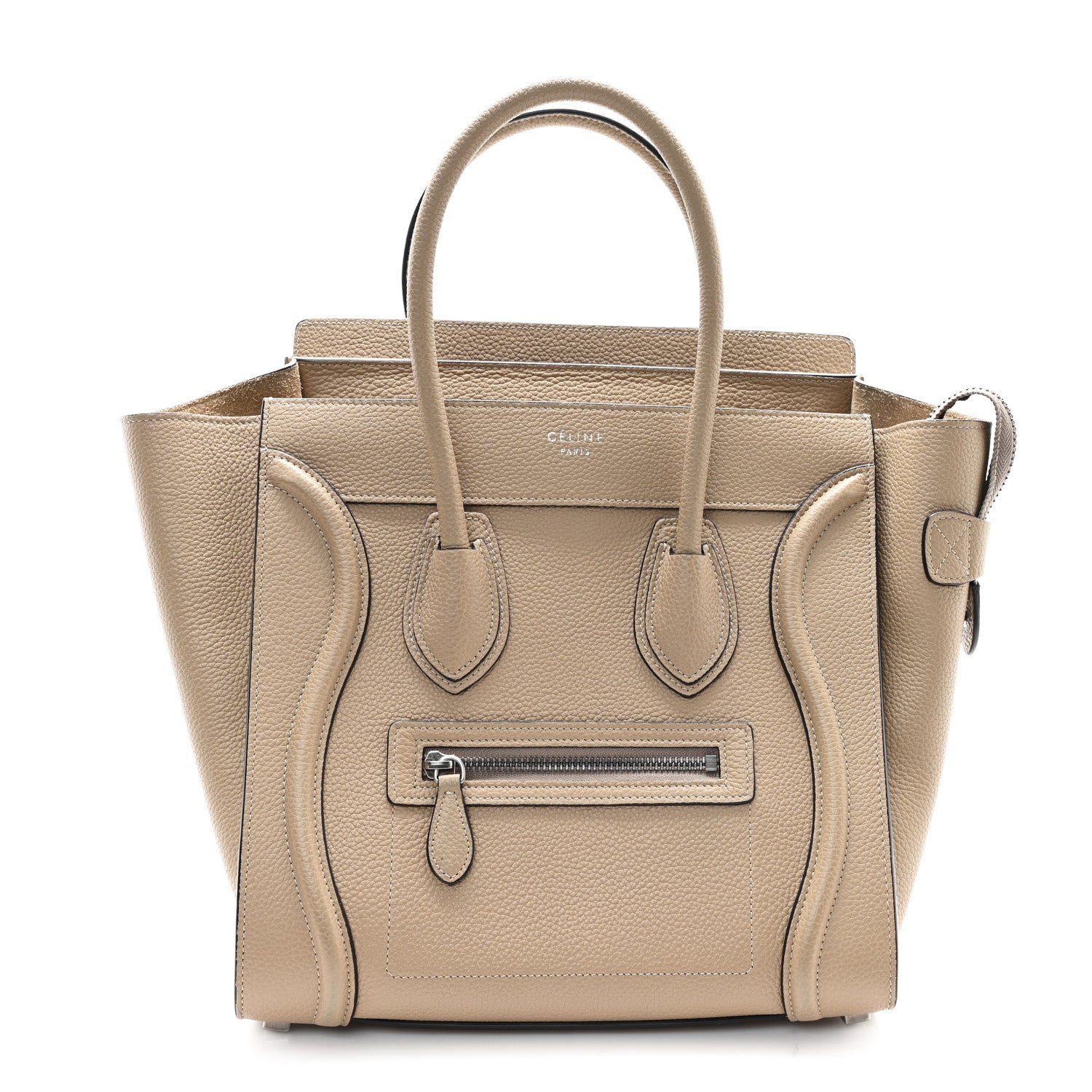 Celine Drummed Calfskin Micro Luggage Dune 1 of 11
