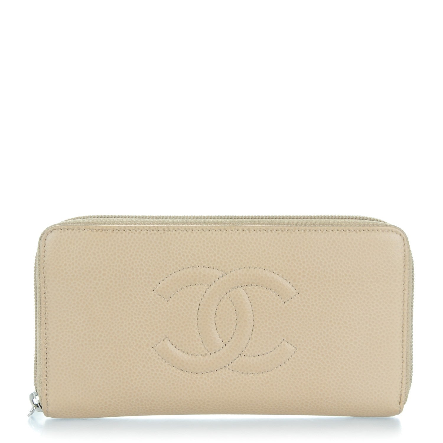 Chanel Caviar Large Timeless CC Zip Around Wallet Beige Clair 1 of 9