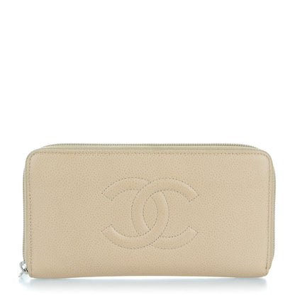 Chanel Caviar Large Timeless CC Zip Around Wallet Beige Clair 1 of 9