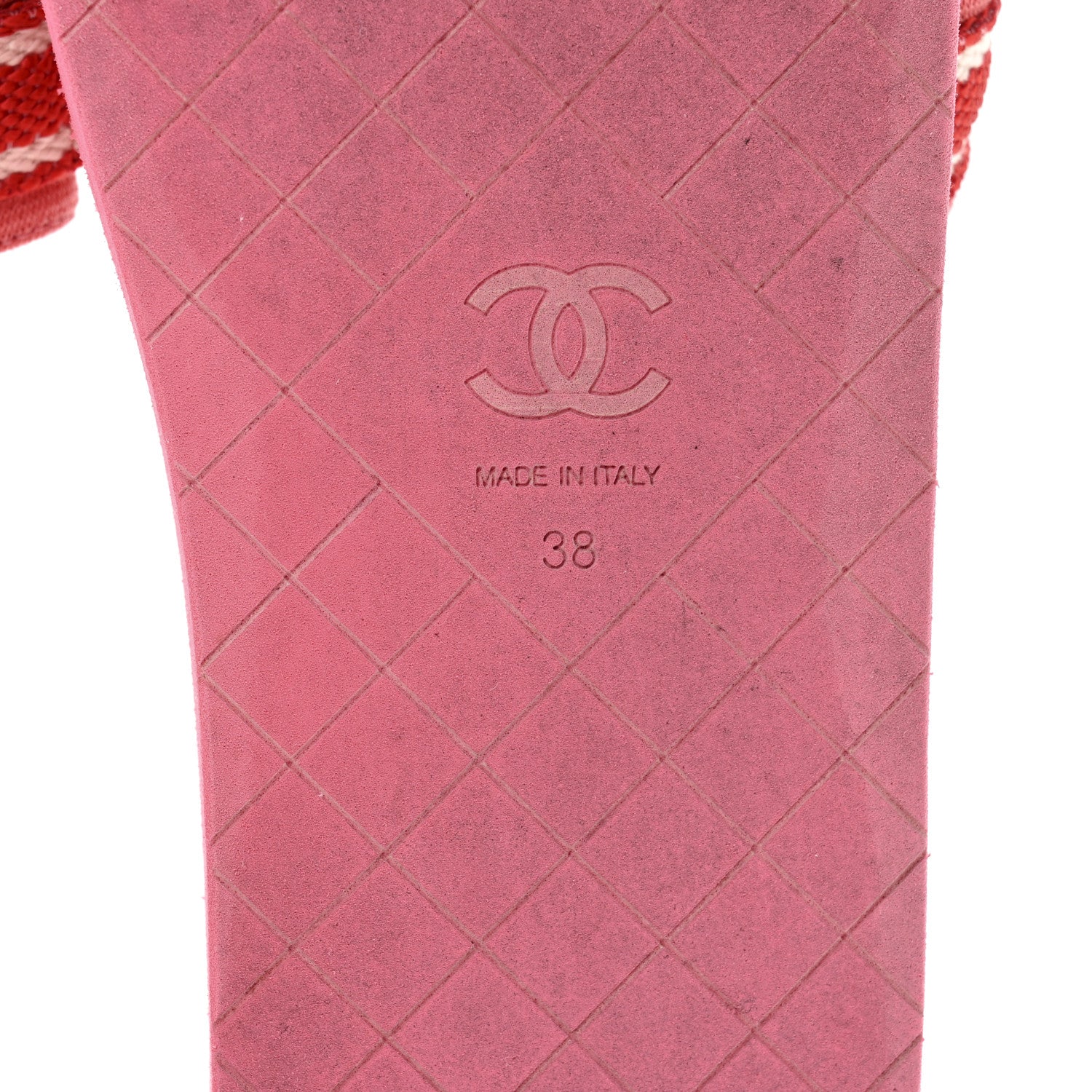 Chanel Fabric Rubber Coco Slides 38 Red 7 of 11