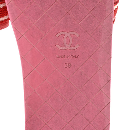 Chanel Fabric Rubber Coco Slides 38 Red 7 of 11