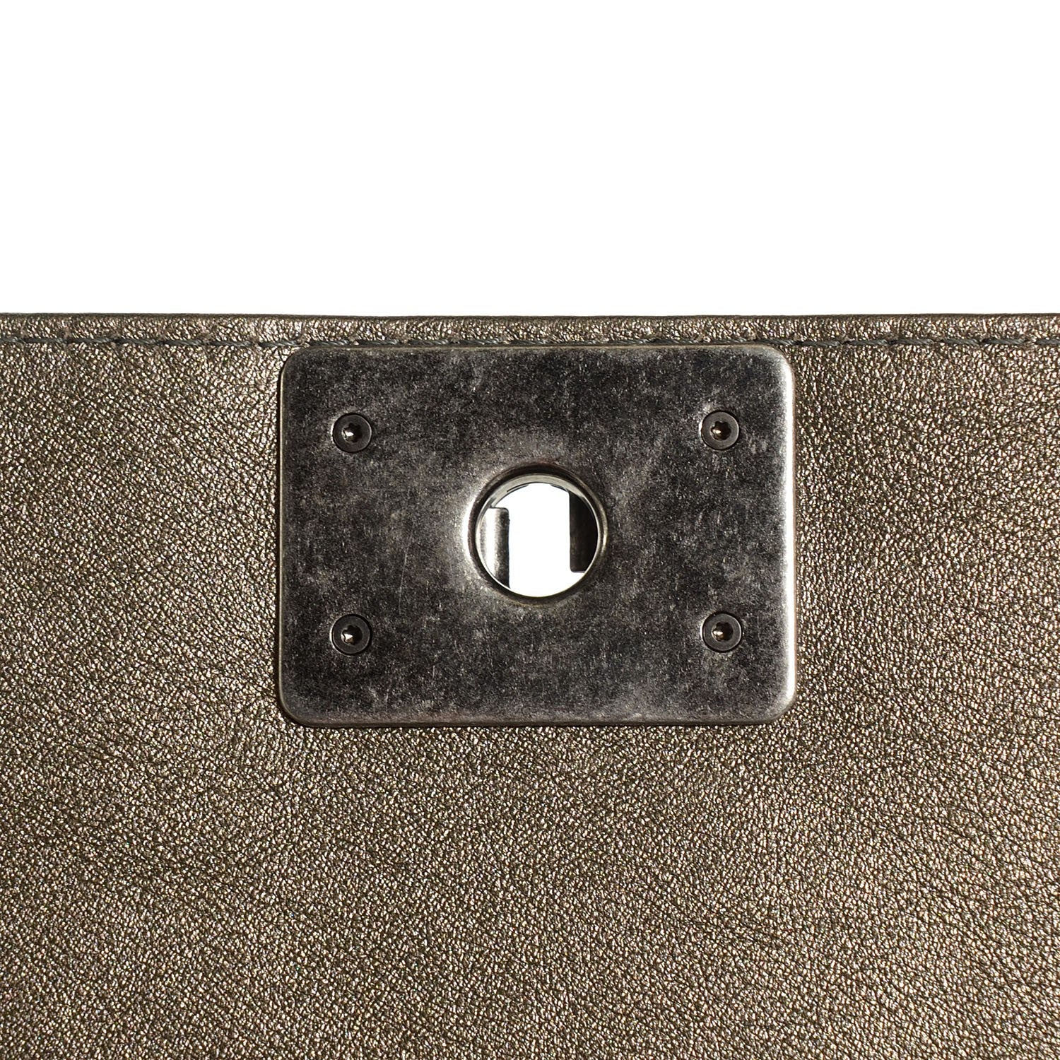 Chanel Metallic Lambskin Perforated New Medium Boy Flap Silver 9 of 9