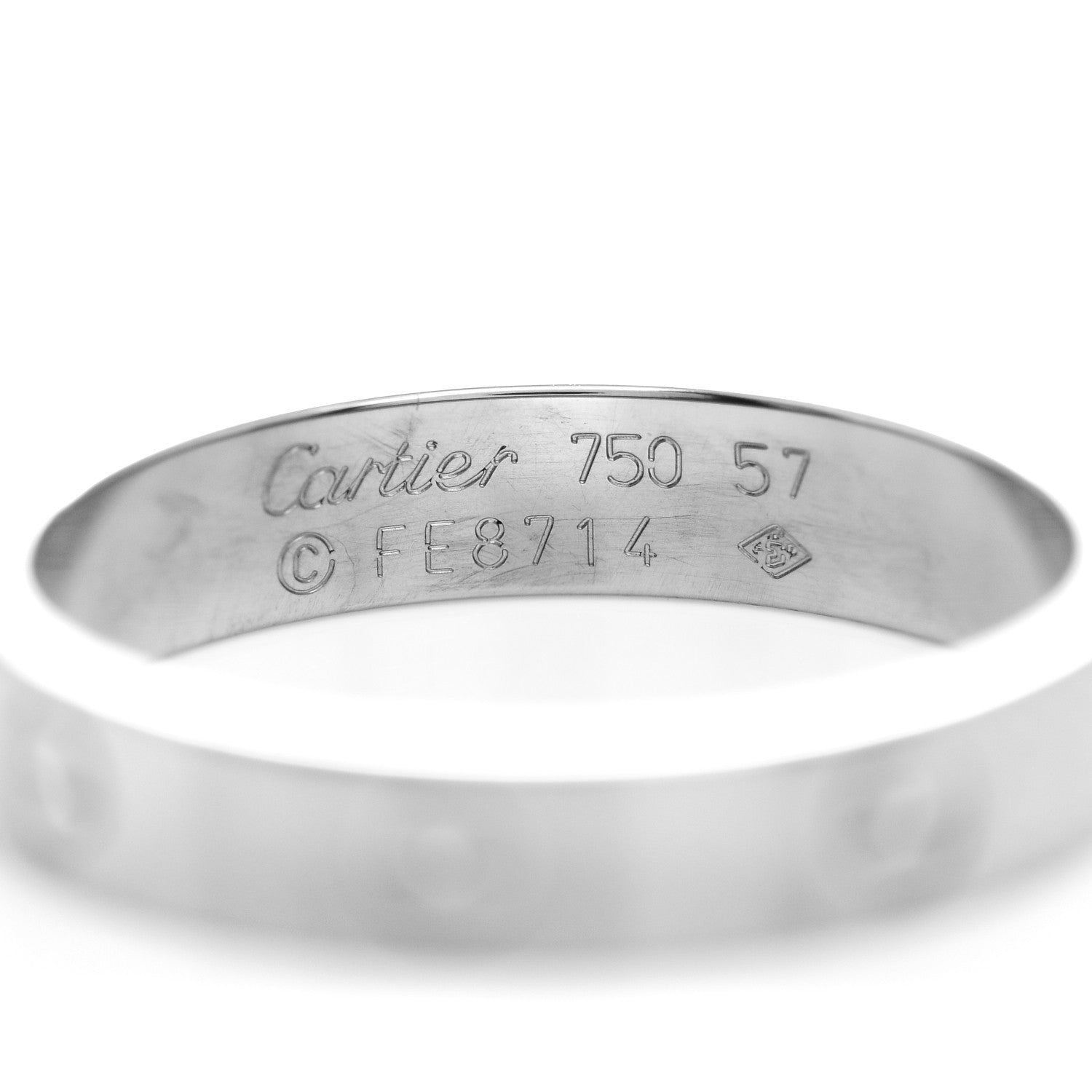 Cartier 18K White Gold 3.5mm LOVE Wedding Band Ring 57 8 4 of 4