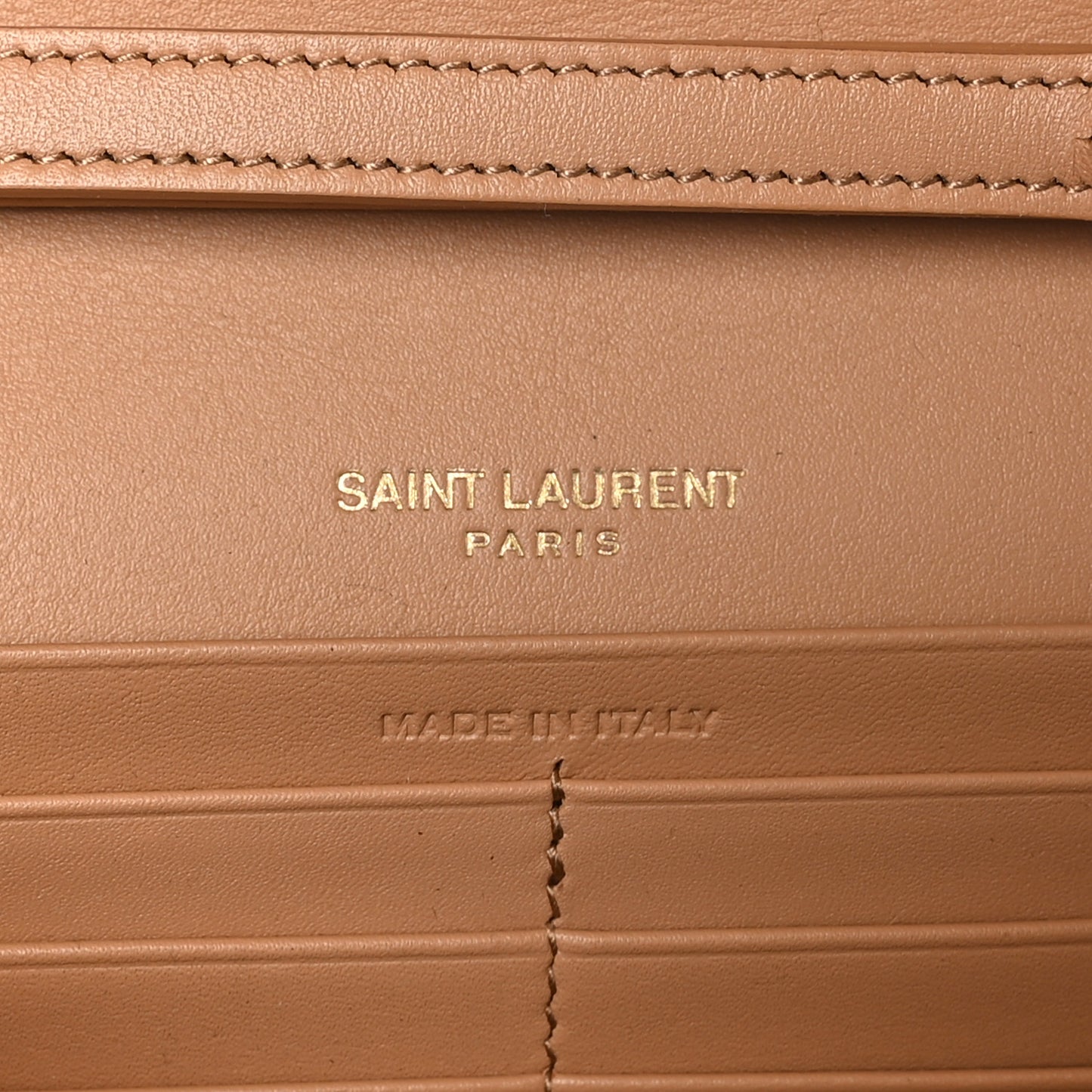 Calfskin Canvas Le Maillon Chain Wallet Tan
