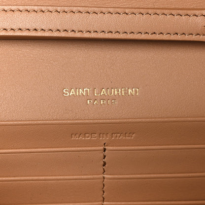 Saint Laurent Calfskin Canvas Le Maillon Chain Wallet Tan 6 of 9