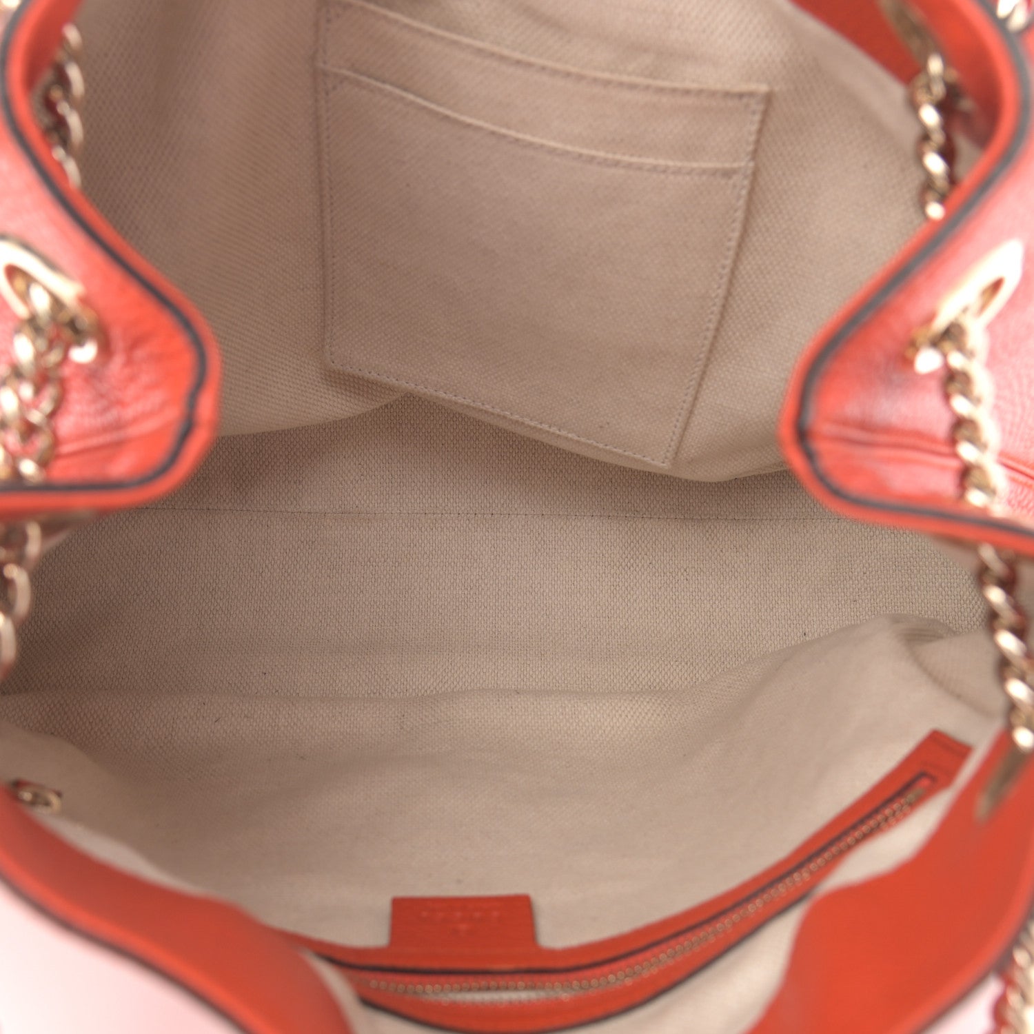 Gucci Pebbled Calfskin Medium Soho Chain Shoulder Bag Sun Orange 5 of 15