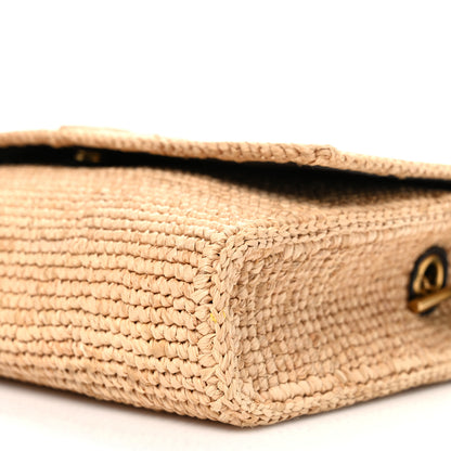Saint Laurent Raffia Medium Monogram Kate Satchel Natural 10 of 10