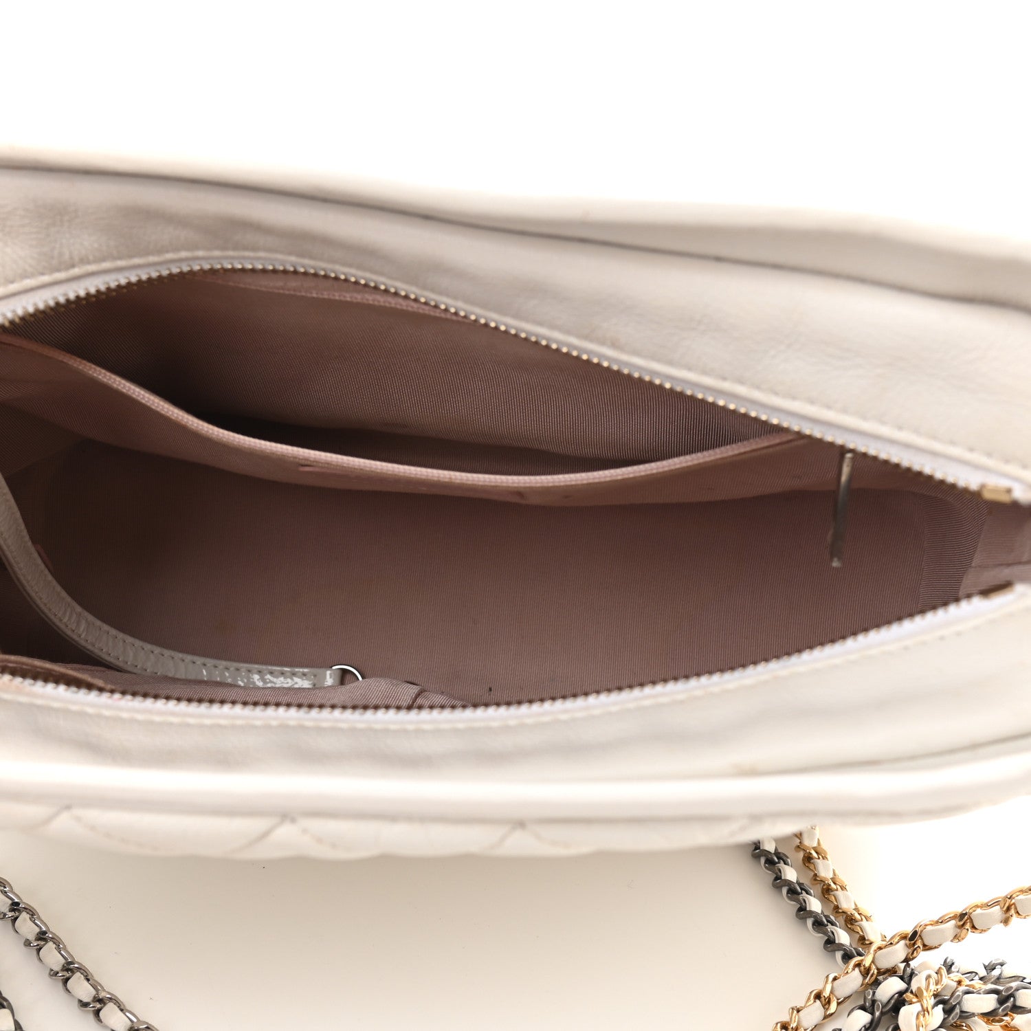 Chanel Patent Goatskin Quilted Medium Gabrielle Hobo White 5 of 25