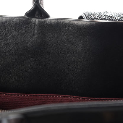 Chanel Glazed Calfskin Stingray Large Bindi CC Tote Black 9 of 11