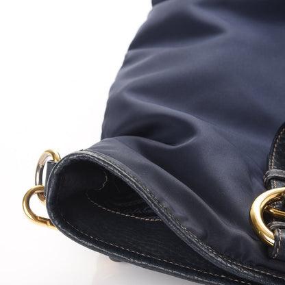 Prada Tessuto Nylon Vitello Daino Tote Blue 9 of 15