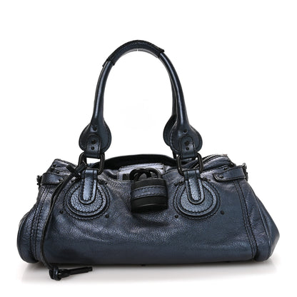 Chloe Metallic Calfskin Medium Paddington Satchel Blue 1 of 10