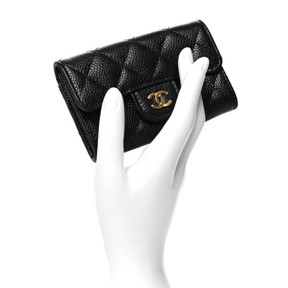 Chanel Caviar Quilted Flap Card Holder Wallet Black 2 of 12
