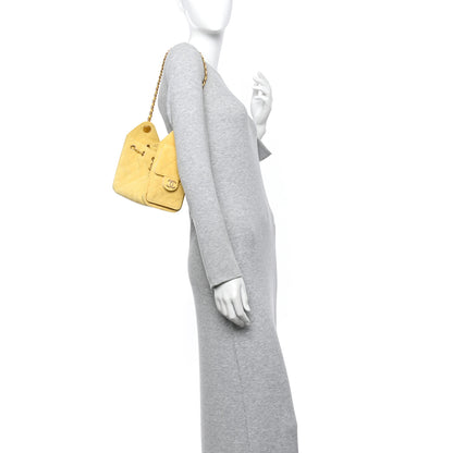 Chanel Suede Quilted Mini Chanel 25 Handbag Yellow 2 of 11