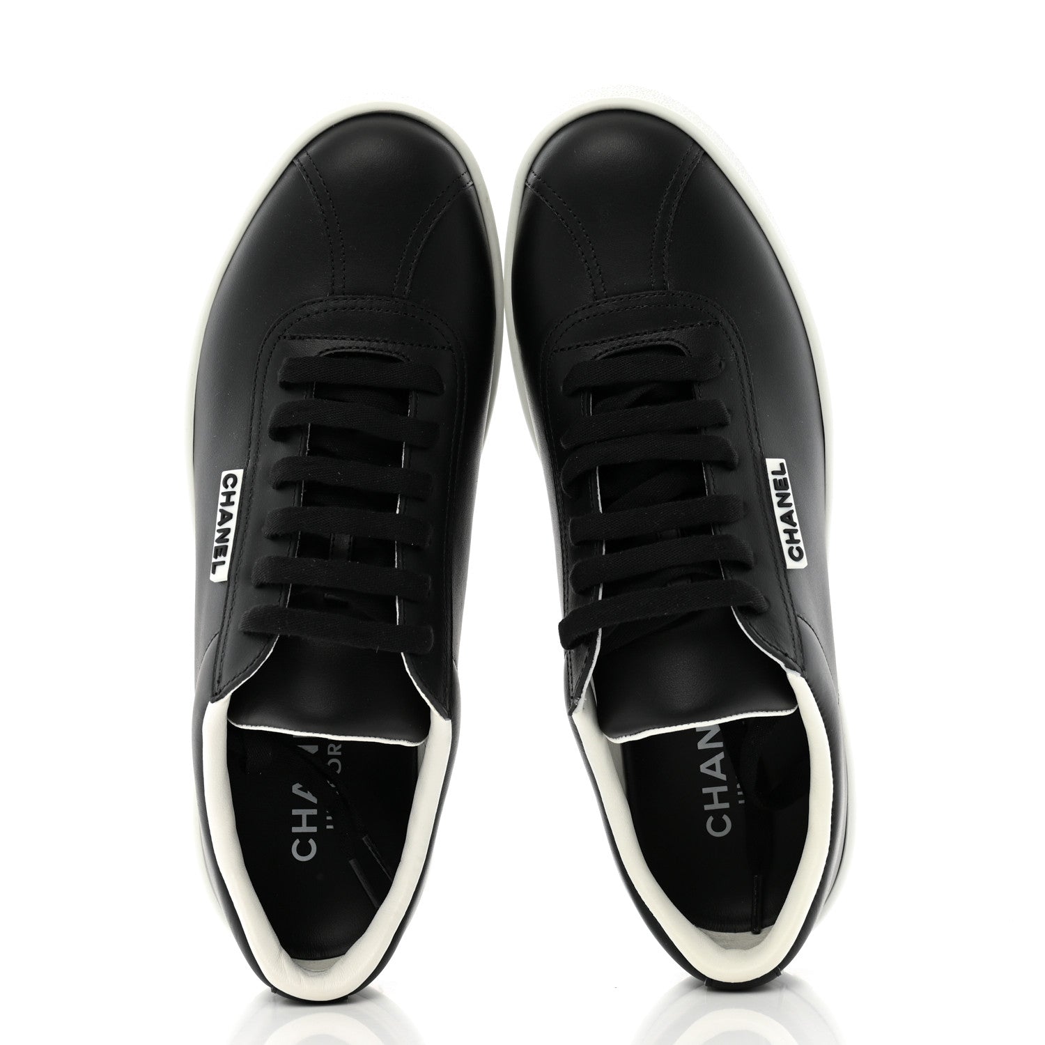 Chanel Calfskin CC Womens Sneakers 40 Black 3 of 10