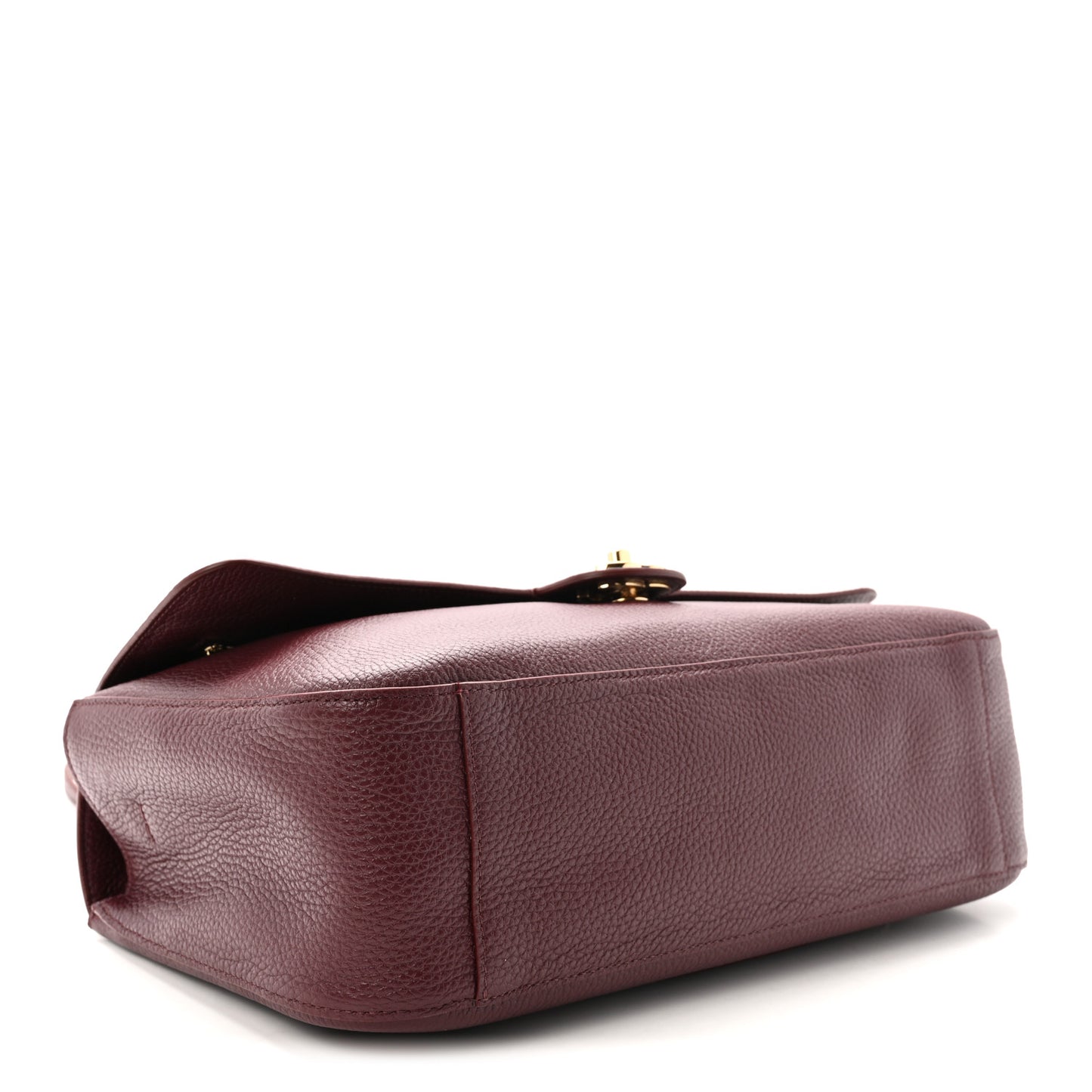 Grained Calfskin Small Souplissimo Maxi Flap Burgundy