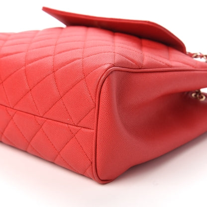 Chanel Caviar Quilted In Out Flap Shopping Tote Red 7 of 11