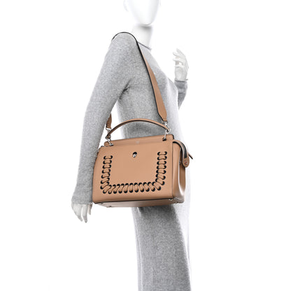 Fendi Vitello Baltico Dolce Shiny Nappa Lace Up DotCom Satchel Cuoio Ceruleo 2 of 11