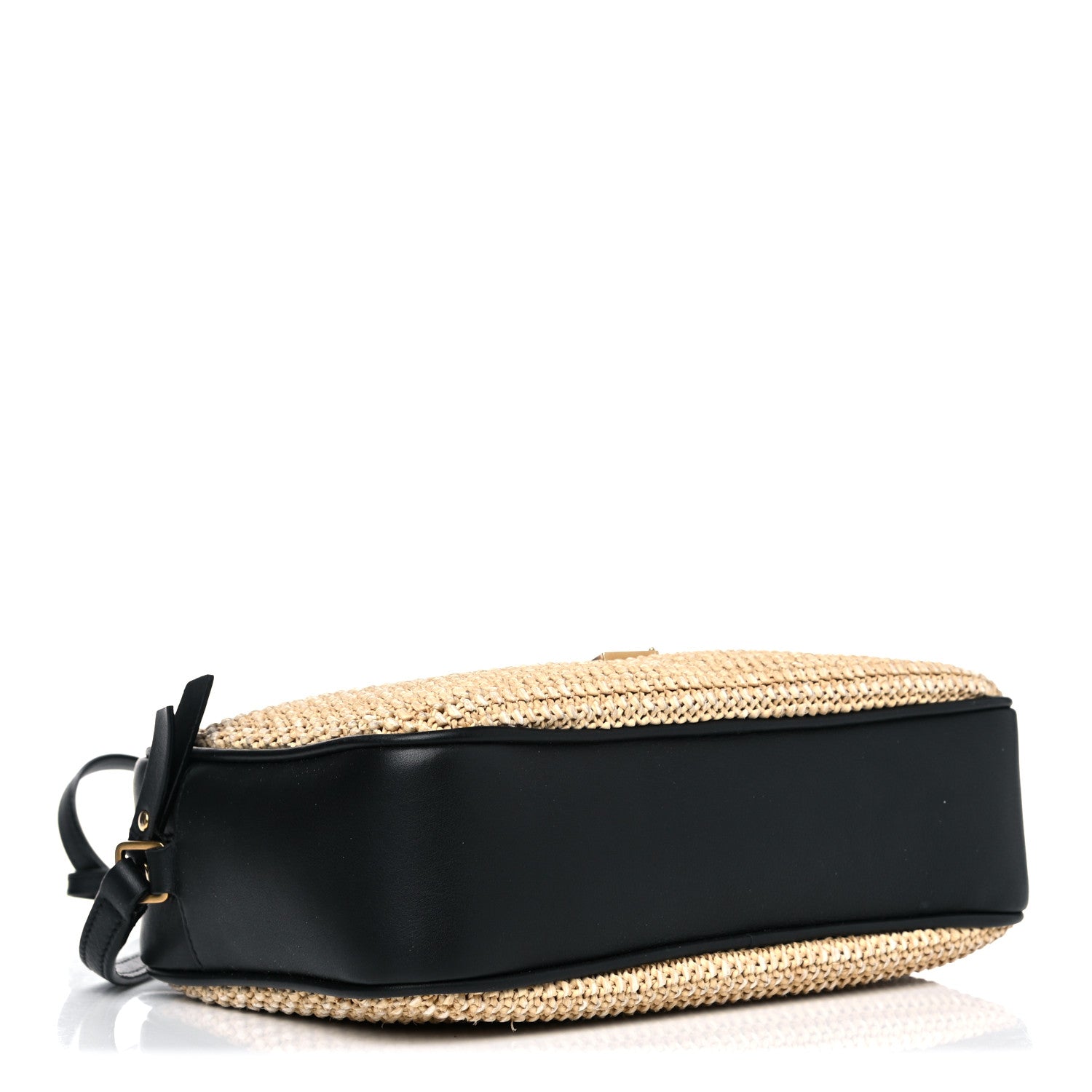 Saint Laurent Raffia Canvas Monogram Lou Camera Bag Beige Black 4 of 12