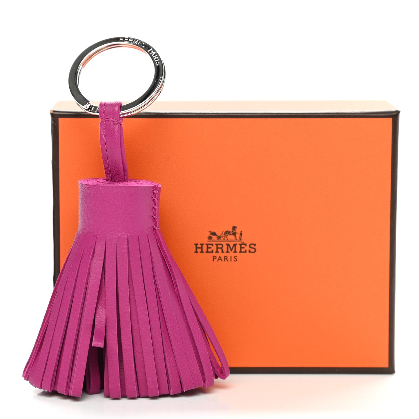 Lambskin Carmen Tassel Key Holder Rose Pourpre