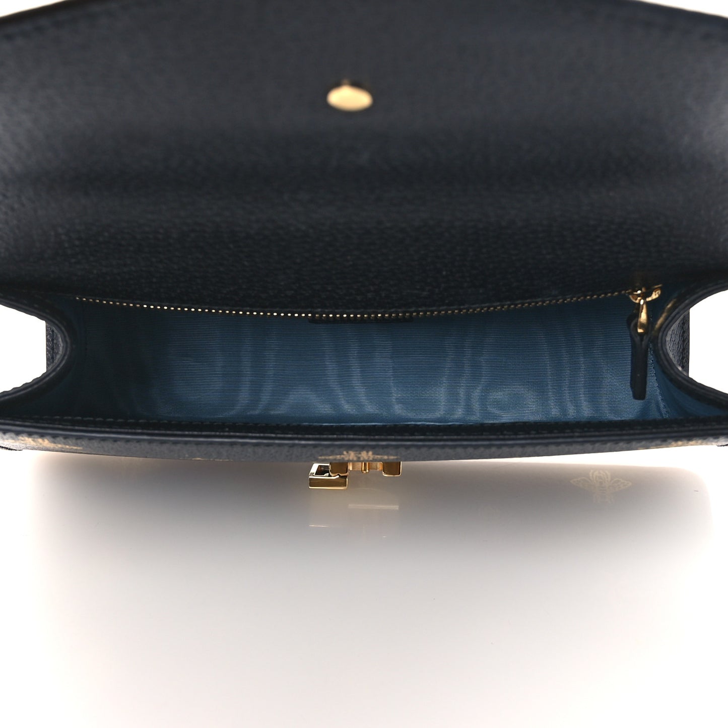 Textured Calfskin Bee Star Print Small Sylvie Shoulder Bag Black