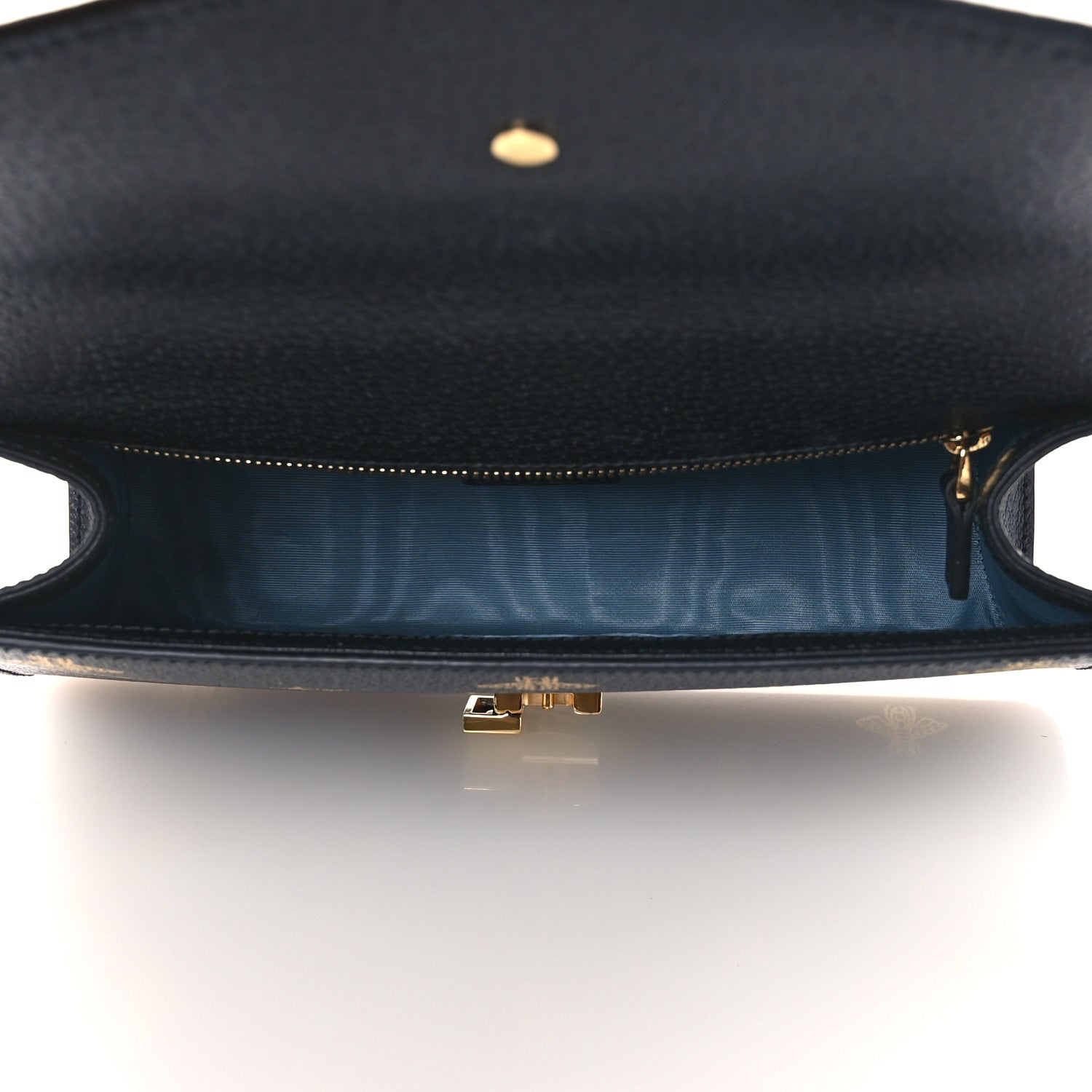 Gucci Textured Calfskin Bee Star Print Small Sylvie Shoulder Bag Black 5 of 11