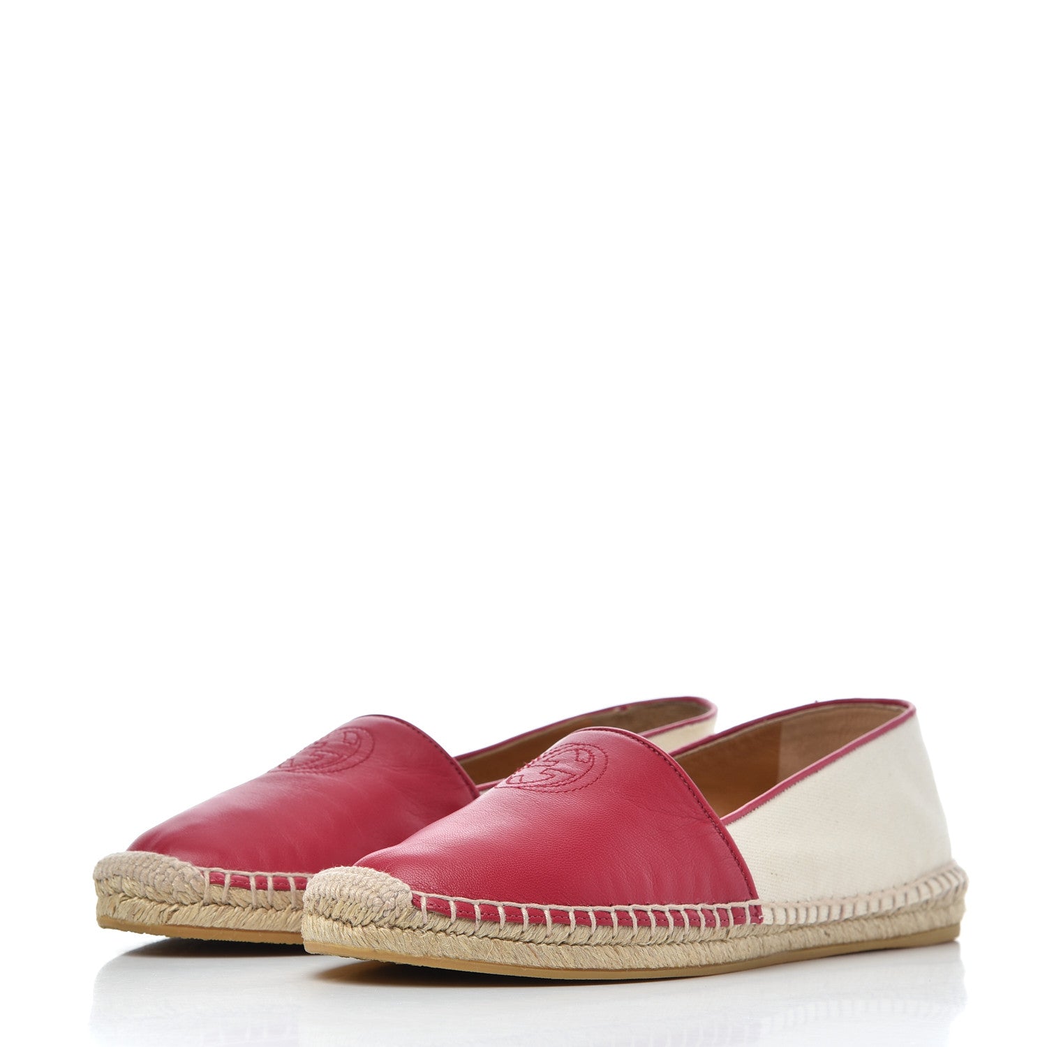 Gucci Calfskin Canvas Espadrilles 37.5 Greggio Petunia 3 of 17