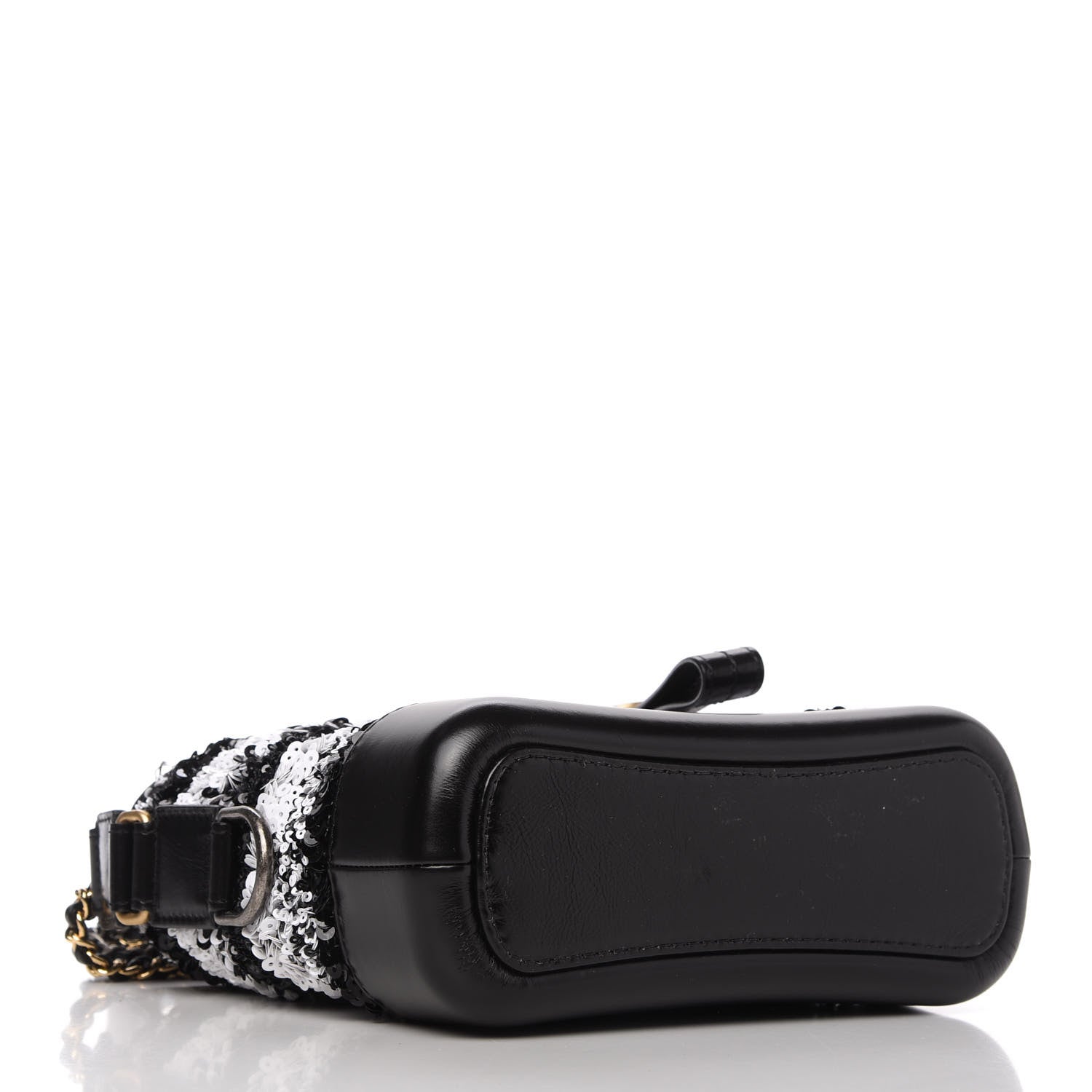 Chanel Sequin Calfskin Small Gabrielle Hobo Black White 4 of 9
