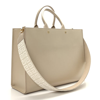 Givenchy Tumbled Calfskin Logo Embossed Medium G-Tote Beige 2 of 11