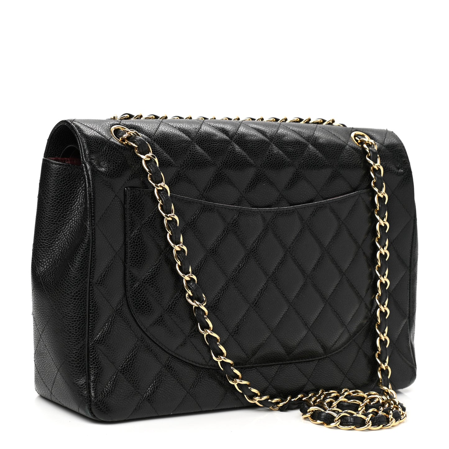 Caviar Quilted Maxi Double Flap Black