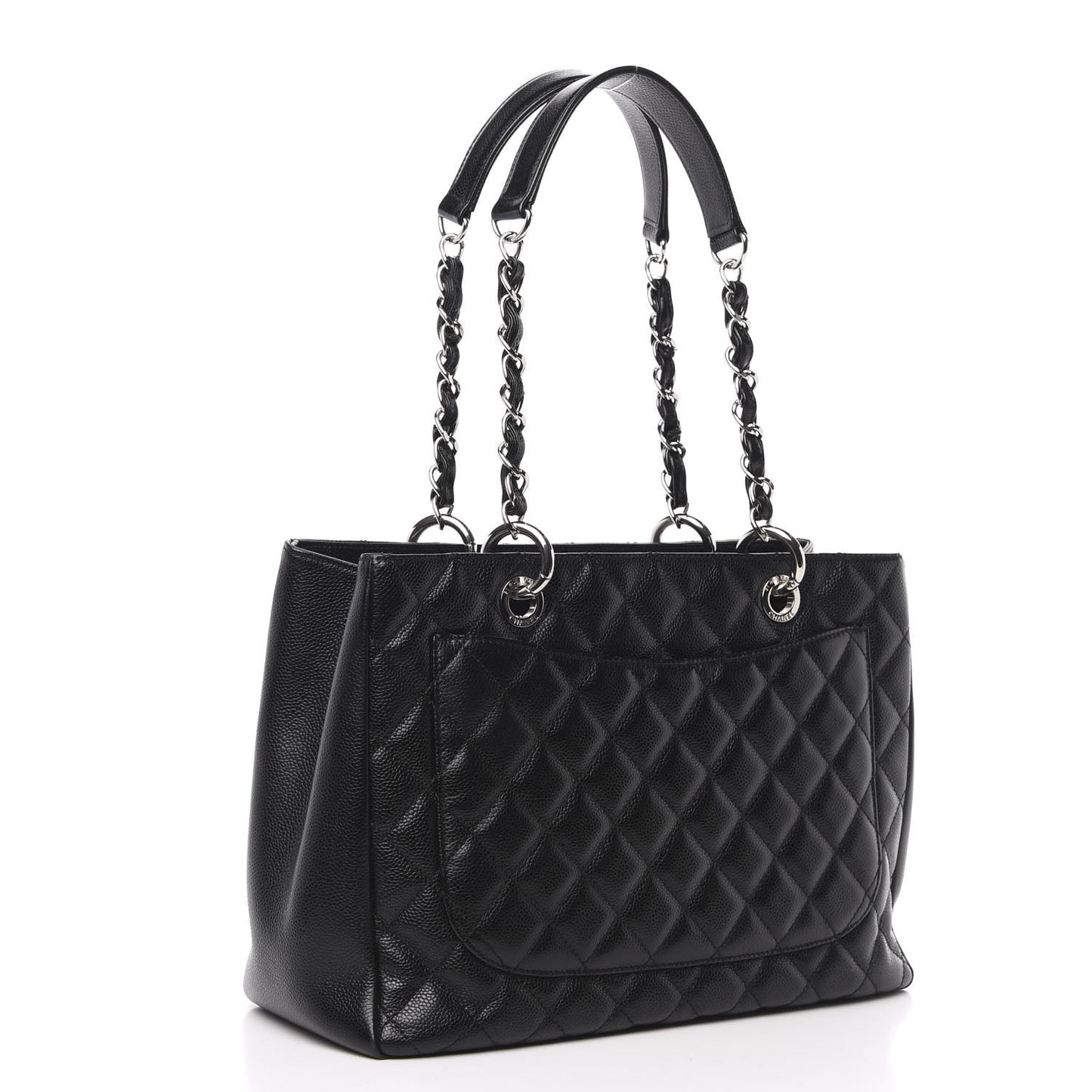 Caviar Quilted Grand Shopping Tote GST Black
