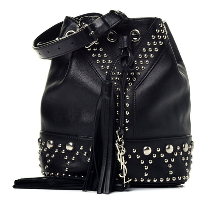 Saint Laurent Calfskin Small Y Studs Bucket Bag Black 1 of 9