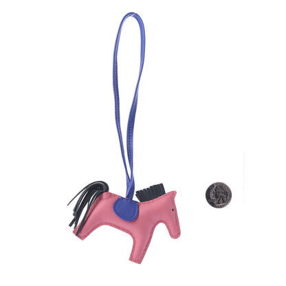 Hermes Milo Lambskin Grigri Rodeo Horse Bag Charm PM Rose Azalee Vert Cypress Bleu Electrique 2 of 4