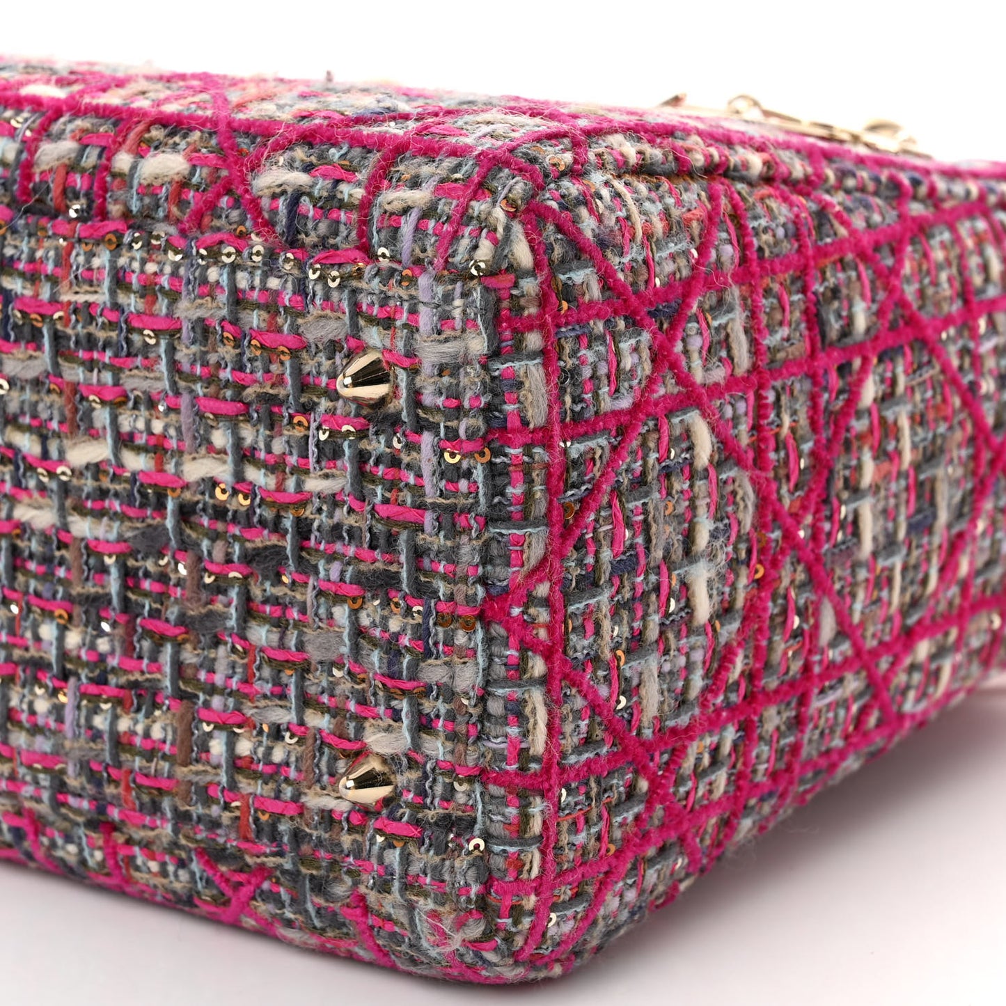 Tweed Medium Lady Dior Pink Multicolor