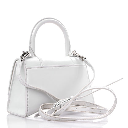Balenciaga Box Calfskin Graffiti Logo Hourglass Top Handle Bag XS White Light Silver 2 of 16