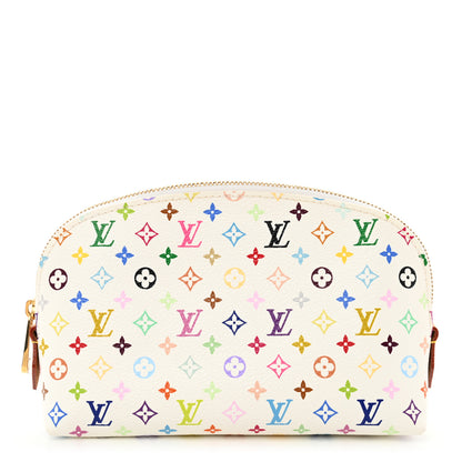 Louis Vuitton Monogram Multicolor Cosmetic Pouch White Litchi 1 of 9
