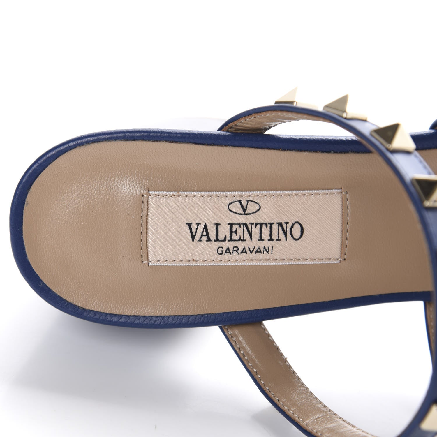 Valentino Garavani Calfskin Rockstud 60mm Caged Slide Sandals 36 Light Ocean 6 of 10