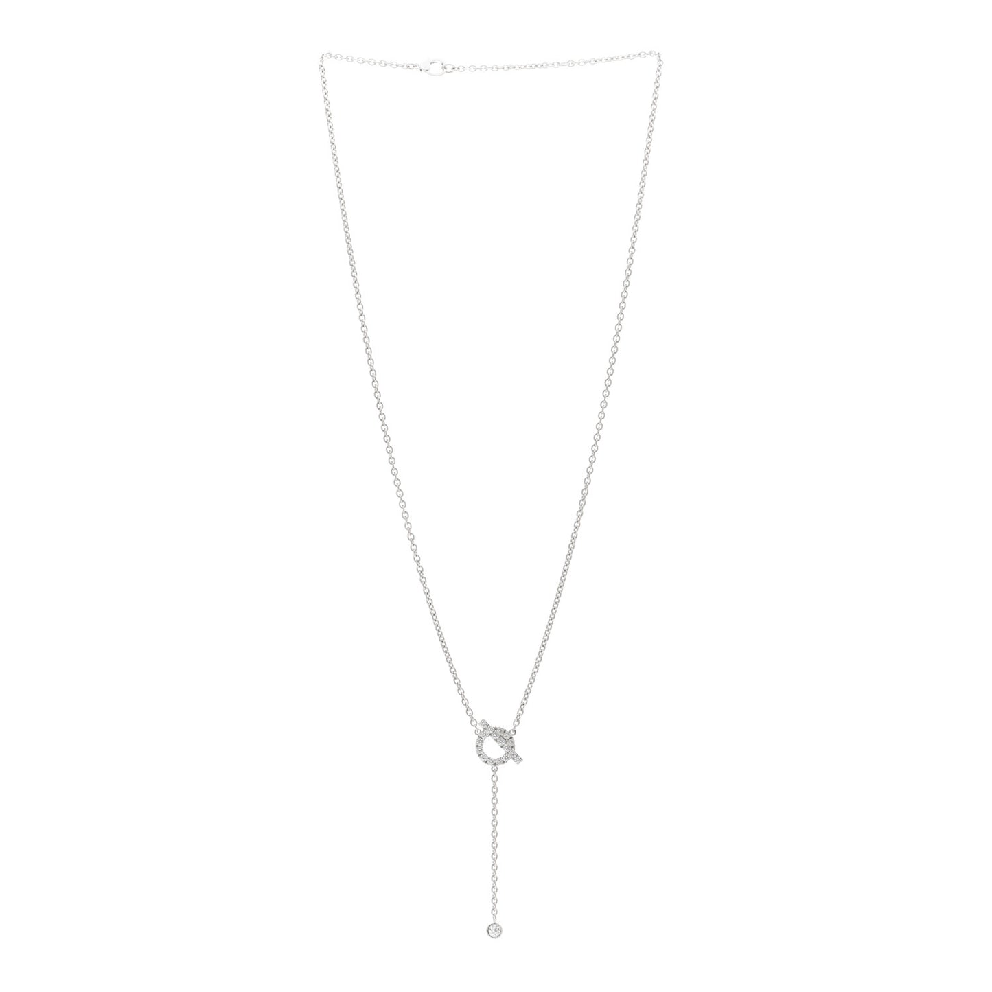 18K White Gold Diamond Finesse Lariat Necklace