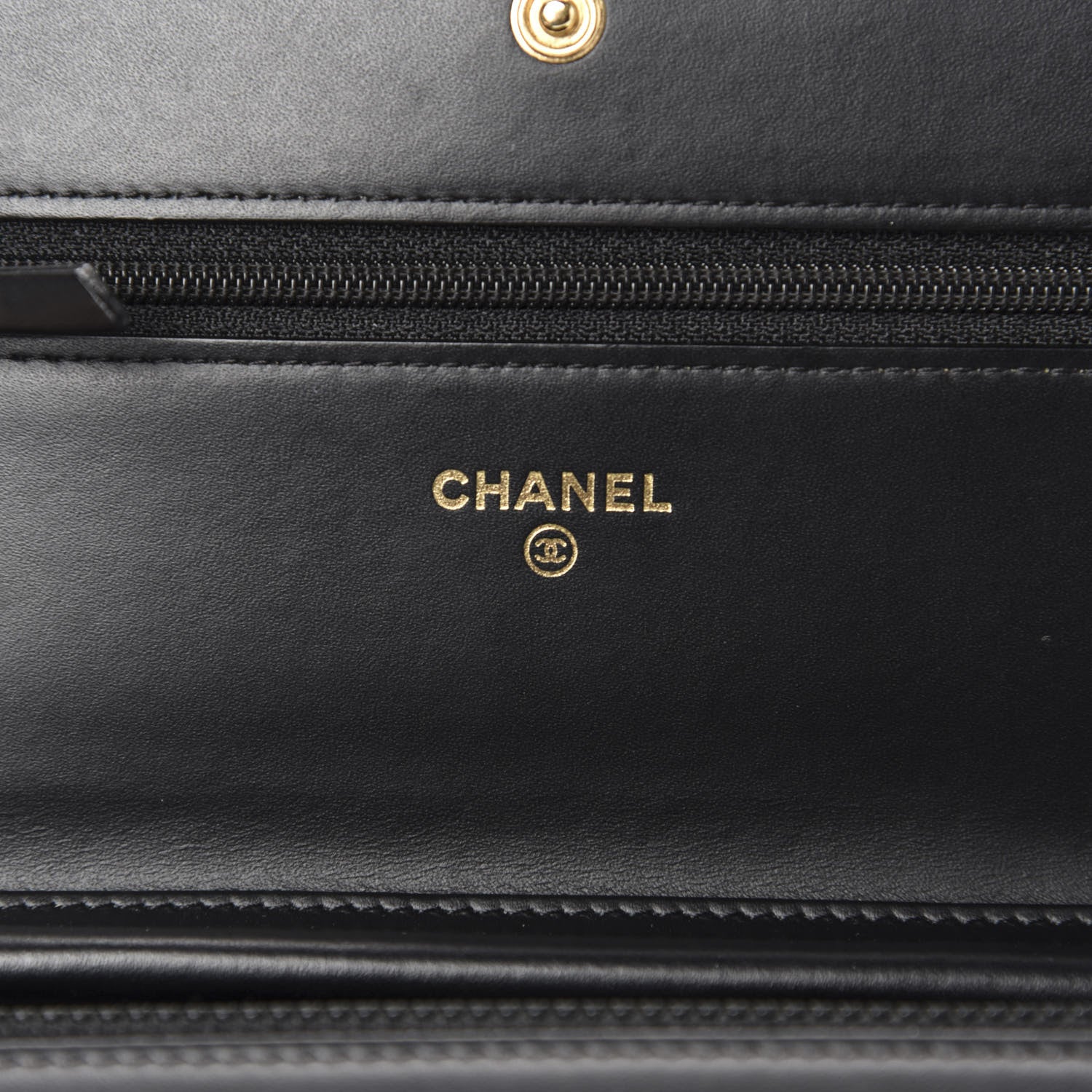 Chanel Patent Calfskin Quilted Boy Wallet On Chain WOC Black 8 of 12