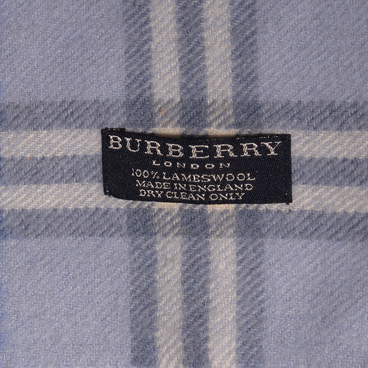 Burberry Wool Check Happy Fringe Scarf Blue 4 of 4