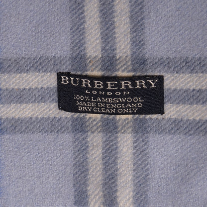 Burberry Wool Check Happy Fringe Scarf Blue 4 of 4